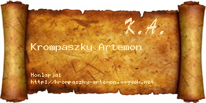 Krompaszky Artemon névjegykártya